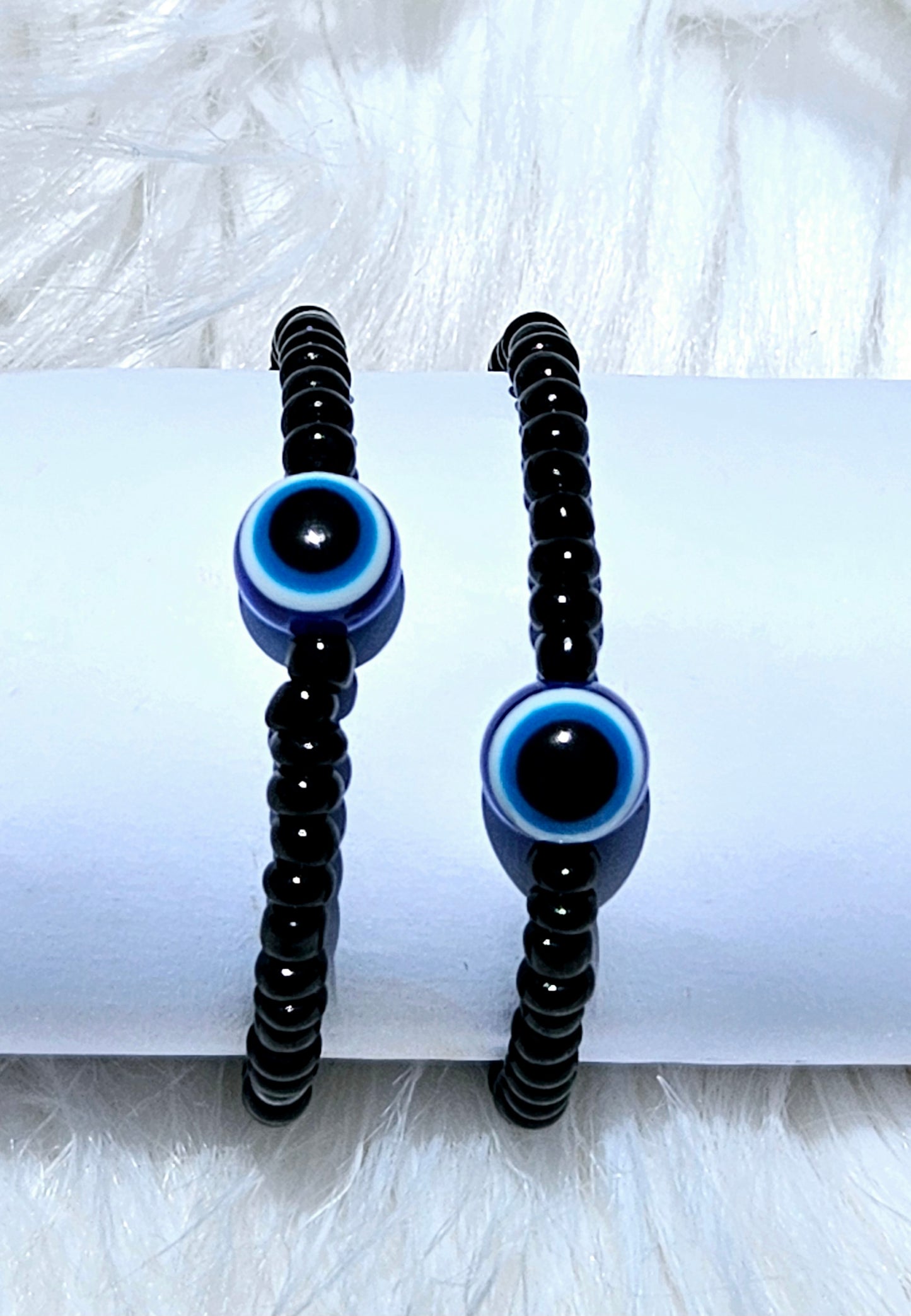 Evil Eye Black Bead Bangles